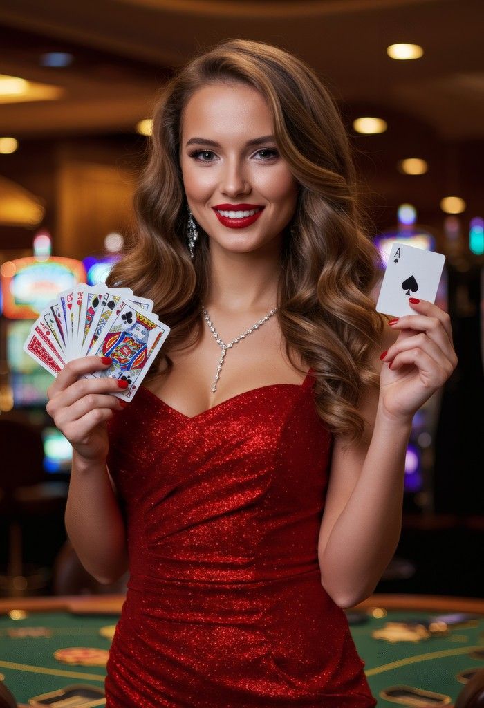 Live casino dealer handling cards